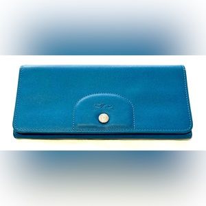 Longchamp Continental Bifold Wallet in Light Blue